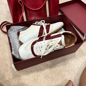 Bally Red and White Athletic Shoes